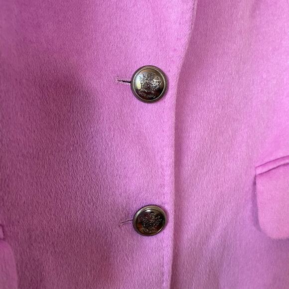 ESCADA Purple Piacenza Orylactus Italian Rabbit Wool Embellished Button Blazer - Picture 4 of 11